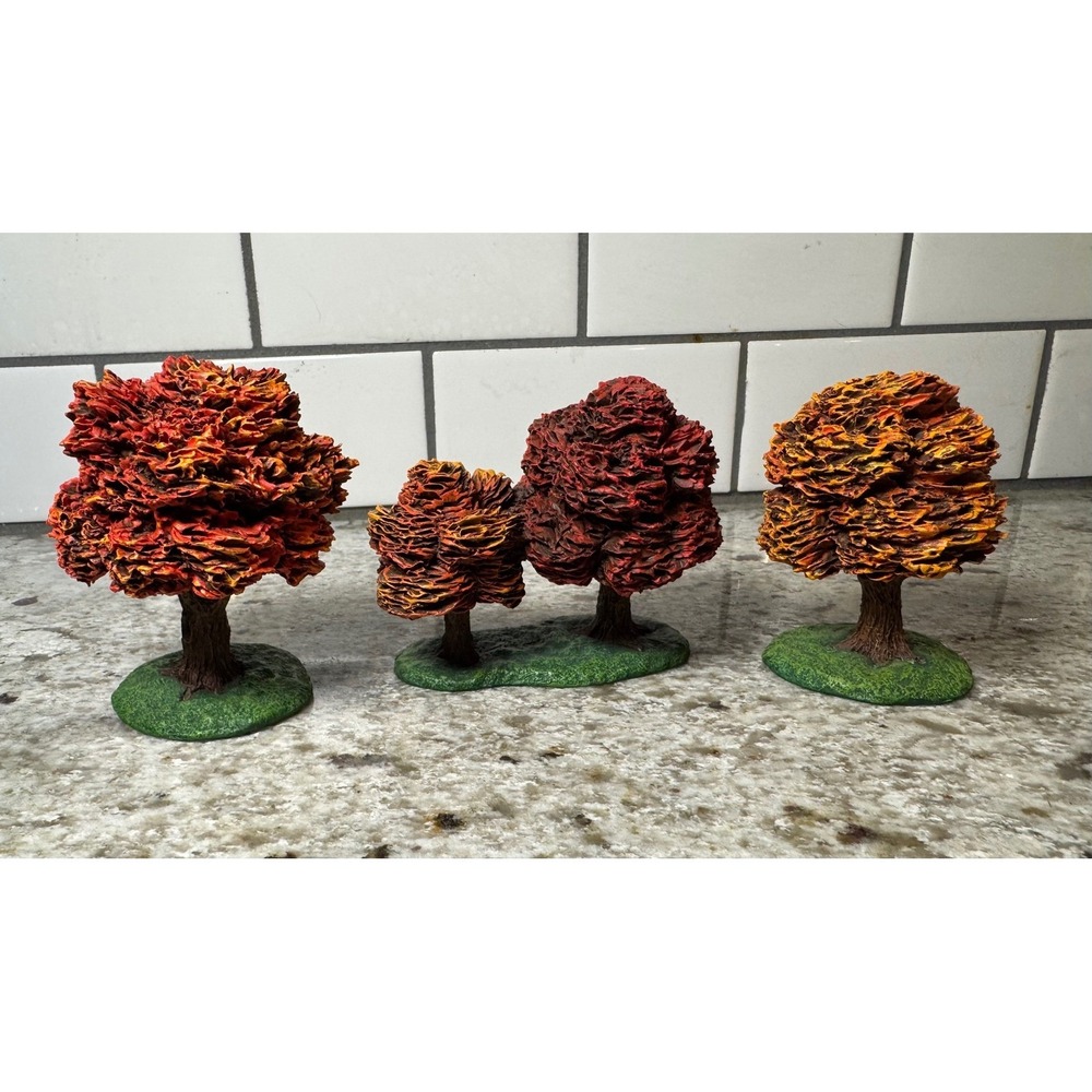 Hawthorne Miniatures 1996 Autumn Trees Set 90044 90045 90046 Turner Ent Village